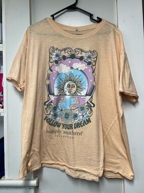 Simply Southern Peach Graphic 'Follow Your Dream' Tee